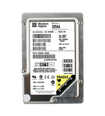 WD205AA-00AAA2 - Western Digital 20.5GB 5400RPM EIDE 2MB 3.5" HDD