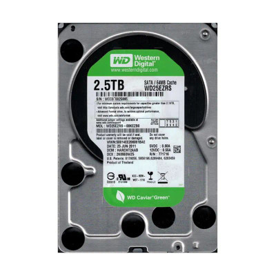 Western Digital Caviar Green 2.5TB SATA Hard Drive 5400RPM 64MB Cache 3.5 - Compatible with servers