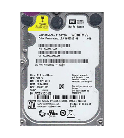 Western Digital 1TB 5400RPM SATA USB 2.0 8MB Cache 2.5-Inch Hard Drive compatible with laptops