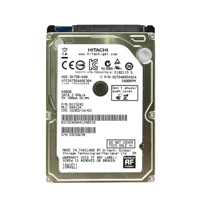 HTE547564A9E384 - Hitachi 640GB 5400RPM SATA 8MB 2.5" HDD