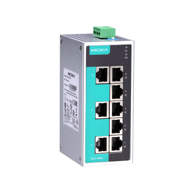 Moxa EDS-208A Ethernet Switch 8 Ports Unmanaged -10 to 60°C Operating Temp.