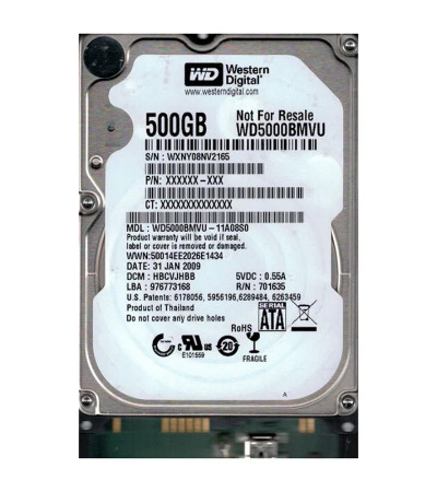 Western Digital 500GB 5400RPM USB 2.0 External Hard Drive for laptops and desktops