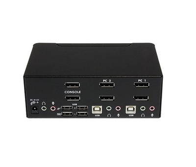 StarTech 2-Port Dual DisplayPort KVM Switch With Audio and USB 2.0 Hub for seamless multi-monitor control