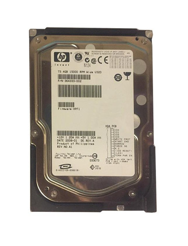 364333-002 - HP 72.8GB 15000RPM Ultra320 SCSI 3.5" HDD