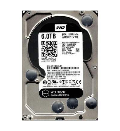WD WD6001FZWX-00ZHUA0 6TB 7200RPM SATA 128MB Cache Hard Drive