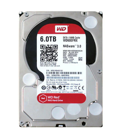 WD60EFRX-68MYMN0 - Western Digital 6TB 5400RPM SATA 64MB 3.5" NAS HDD