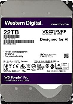 WD WD221PURP Purple Pro 22TB SATA 6Gb/s 512MB Cache Surveillance HDD
