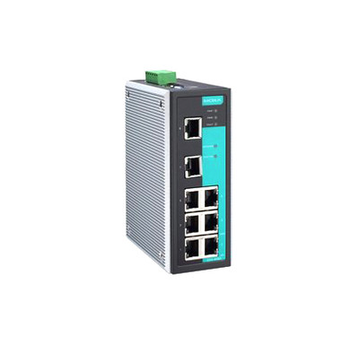 Moxa EDS-408A-T Managed Ethernet Switch, 8 Fast Copper Ports, Extended Temp -40 to 75 C, Din Rail Mount