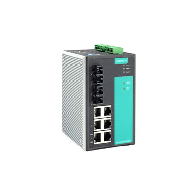 EDS-508A-MM-ST - Moxa Managed with 6 10/100BaseT X ports, and 2 100BaseFX multi-mode ports with ST connectors, -10