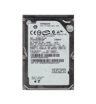 0A70451 - Hitachi 160GB 5400RPM SATA 8MB 2.5" HDD