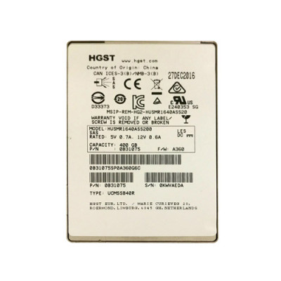 HGST Ultrastar SSD1600MR 400GB MLC SAS 12Gb/s 512e SSD - Read Intensive, Crypto Sanitize, 2.5