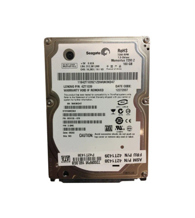 42T1039 - IBM 160GB 7200RPM SATA 3Gb/s 2.5" HDD