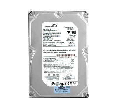 481274-001 - HP 500GB 7200RPM SATA 3.5" Hot-Swap HDD