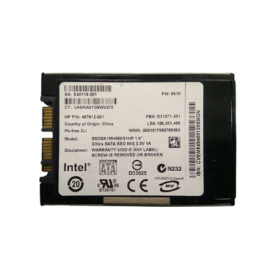 487612-001 - HP 80GB MLC 1.8" uSATA Solid State Drive