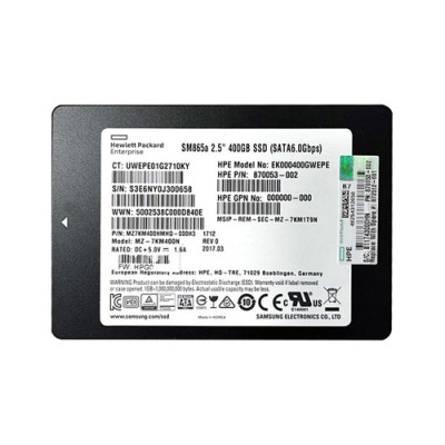 HP 400GB SATA 6Gb/s Write Intensive SSD Smart Carrier for ProLiant BL460c Gen10 servers