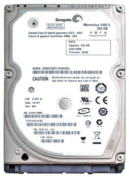 9EV133-031 - Seagate 250GB 5400RPM SATA 8MB 2.5" HDD