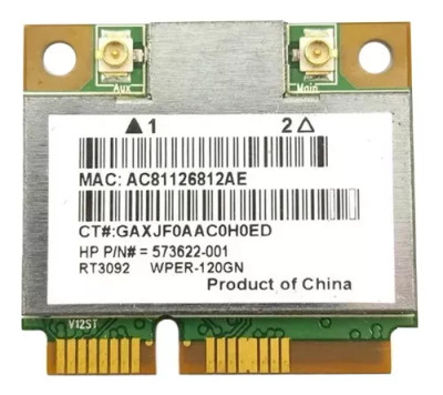 HP Mini Half-Length PCI-Express 802.11 b/g/n Wireless Lan Network Card compatible with ProLiant DL360p Gen8 servers