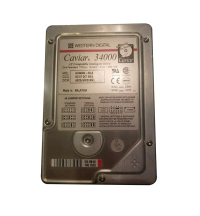 AC3400032LA - Western Digital 4GB 5200RPM IDE ATA/33 3.5" HDD