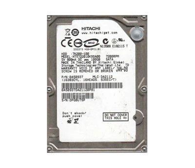 0A50937 - Hitachi 100GB 7200RPM SATA 2.5" HDD