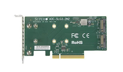 AOC-SLG3-2M2 - SuperMicro PCIe Dual M.2 NVMe Adapter Card