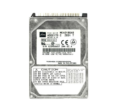 HDD2170 - TOSHIBA 40GB 4200RPM IDE 2.5" HDD