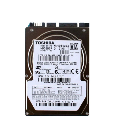 Toshiba 40GB 5400RPM SATA 1.5Gb/s 8MB Cache 2.5-Inch Hard Drive for HDD2D39M Servers