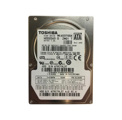 HDD2D63D - TOSHIBA 60GB 5400RPM SATA 8MB 2.5" HDD