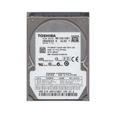 HDD2E23 - TOSHIBA 120GB 7200RPM SATA 16MB 2.5" HDD