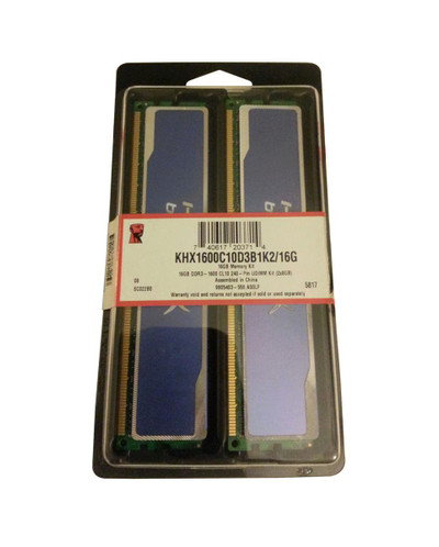 KHX1600C10D3B1K2/16G - Kingston 16GB DDR3-1600MHz CL11 240-Pin Memory Kit