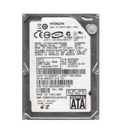 0A55026 - Hitachi 160GB 5400RPM SATA 2.5" HDD