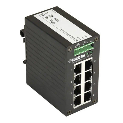 LGH008A - Black Box 8-Port Gigabit RJ-45 Hardened Layer 2 Switch