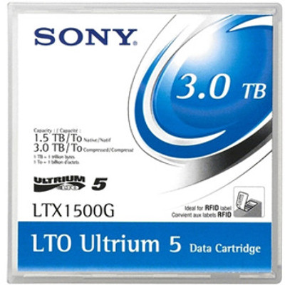 LTX1500G/BC - Sony LTOU 5 Data Cartridge with Barcode Labeling LTOU LTO-5 1.50TB Native 3TB Compressed 1