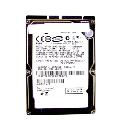 Hitachi 80GB 5400RPM SATA 2.5 Hard Drive for Travelstar with 8MB Cache