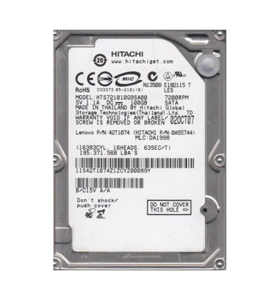 0A55744 - Hitachi 100GB 7200RPM SATA 2.5" HDD