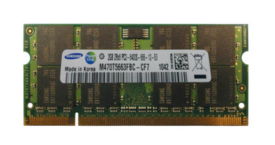 M470T5663FBC-CF7 - Samsung 2GB DDR2-800MHz PC2-6400 CL6 200-Pin SoDimm