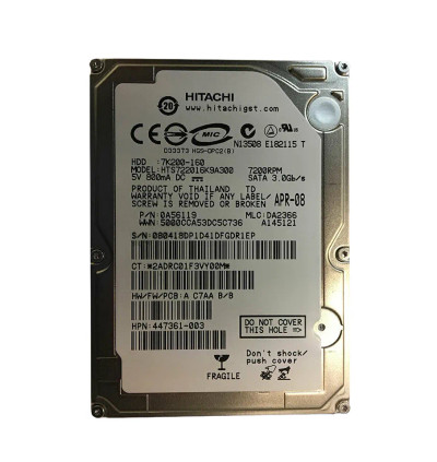 Hitachi 160GB 7200RPM SATA 2.5 Hard Drive for Travelstar - 0A56119