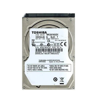 MK2575GSX - Toshiba 250GB 5400RPM SATA 8MB 2.5" HDD
