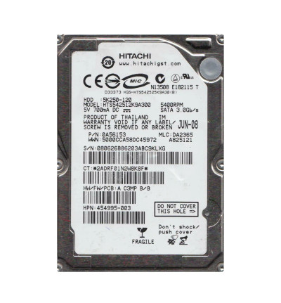 0A56153 - Hitachi 120GB 5400RPM SATA 3Gb/s 2.5" HDD