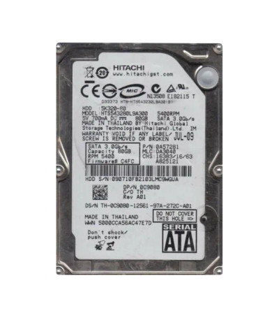 Hitachi 80GB 5400RPM SATA 3.0 Gbps 2.5 Hard Drive for ProLiant DL360p Gen8 Servers