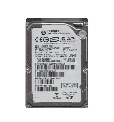 0A58103 - Hitachi 160GB 7200RPM SATA 3Gb/s 2.5" HDD