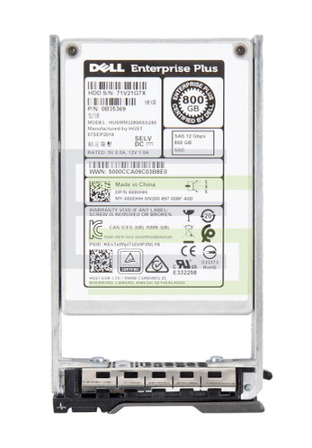 00DHH - Dell 800GB SAS 12Gbps 2.5" MLC SSD