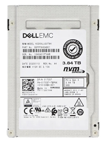 Dell CD5 Series 3.84TB SATA SSD U.2 NVMe 2.5 - Read Intensive - Compatible with Servers