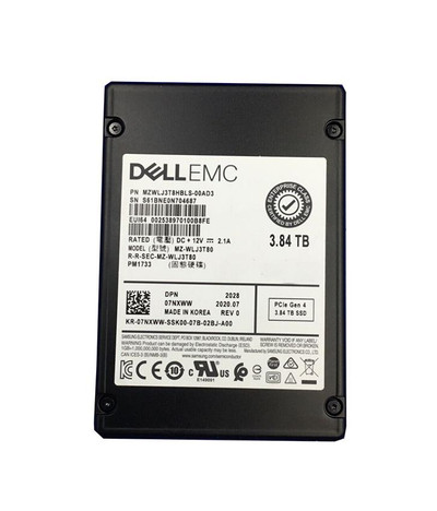 7NXWW - Dell 3.84TB NVMe PCIe 4.0 2.5" SSD