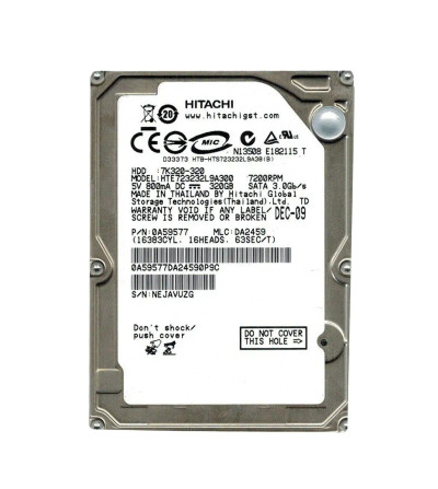 Hitachi 320GB 7200RPM SATA 2.5 Hard Drive for Travelstar - 0A59577