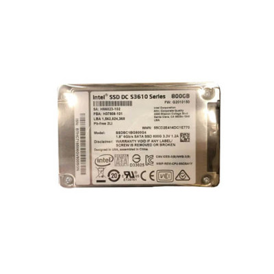 Intel DC S3610 800GB MLC SATA 6Gb/s SSD for 1.8-Inch Drives - Compatible with Servers