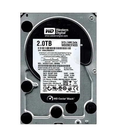 WD2001FASS-00U0B0 - Western Digital 2TB 7200RPM SATA 64MB 3.5" HDD
