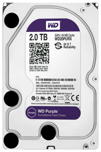 WD20PURX-64GVNYO - Western Digital 2TB SATA 6Gb/s 5400RPM 3.5" Surveillance HDD