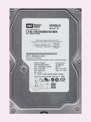 WD WD2500AAJS-22VTA0 Caviar Blue 250GB 7200RPM SATA 3Gbps 3.5HDD