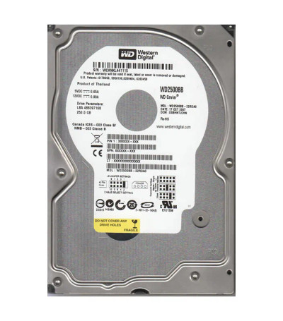 WD2500BB-22RDA0 - Western Digital 250GB 7200RPM EIDE 2MB 3.5" HDD