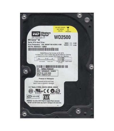 Western Digital Caviar SE 250GB SATA Hard Drive 7200RPM 8MB Cache 3.5 - Compatible with SATA 1.5Gb/s - WD2500JD-19HBC0